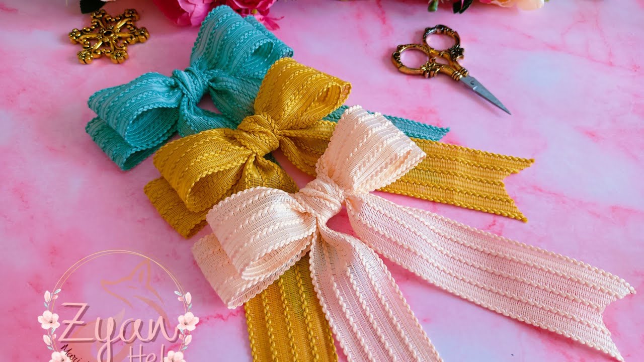 Moño coletero básico, estilo coquette diseñando Destellos en listón con Mariel Ocampo