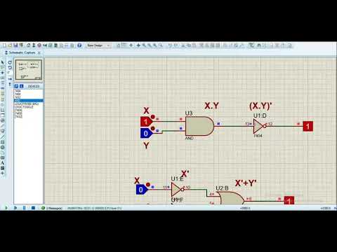 Lab 3 | Verification of De Morgan’s Law and Implementation of Boolean Function | Proteus | 191022