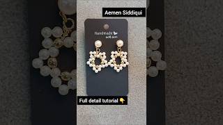 DIY pearl beads earrings easy technique for beginners #earrings #diy #minibeads #beadshop #beads