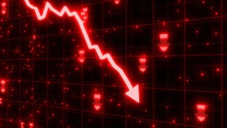 Stock Market Crash of Red Arrow Graph Going Down Into Recession 4K 60fps Wallpaper Background