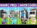 Minecraft Battle : Family New Modern MrBeast House Build Challenge - Noob Vs Pro Vs Hacker Vs God