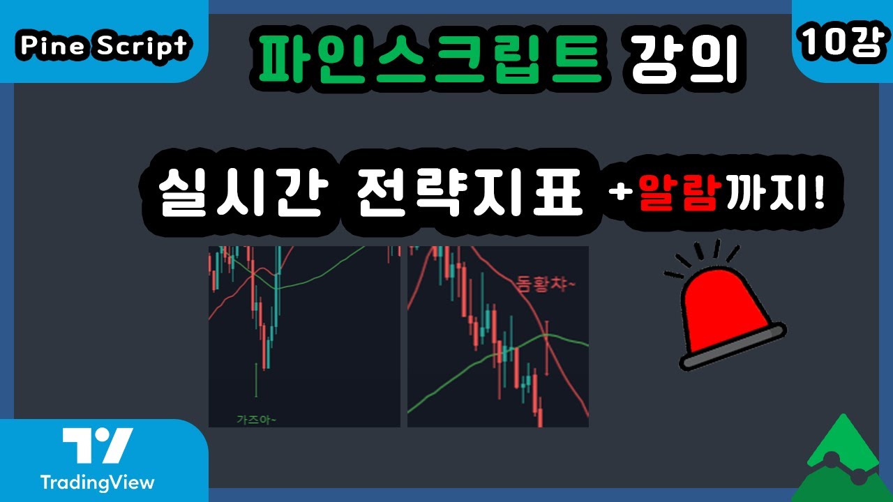 [2022] 트레이딩뷰 파인스크립트 강의 - 10강 실시간 전략지표부터 알람까지 만들기