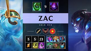 Zac Mid vs Malzahar - VN Grandmaster Patch 25.09