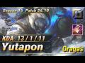 【JPサーバー/C1】DFM Yutapon グラガス(Gragas) VS ダリウス(Darius) TOP - Patch26.10 JP Ranked【LoL】