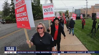 Nurses, paramedics and officials protest possible closures with Crozer Health System