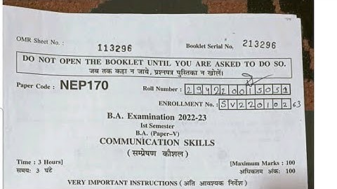 COMMUNICATION SKILLS SOLVED PAPER 2022 PART 2 BA 1st SEM SRI DEV SUMAN UTTRAKHAND UNIVERSITY