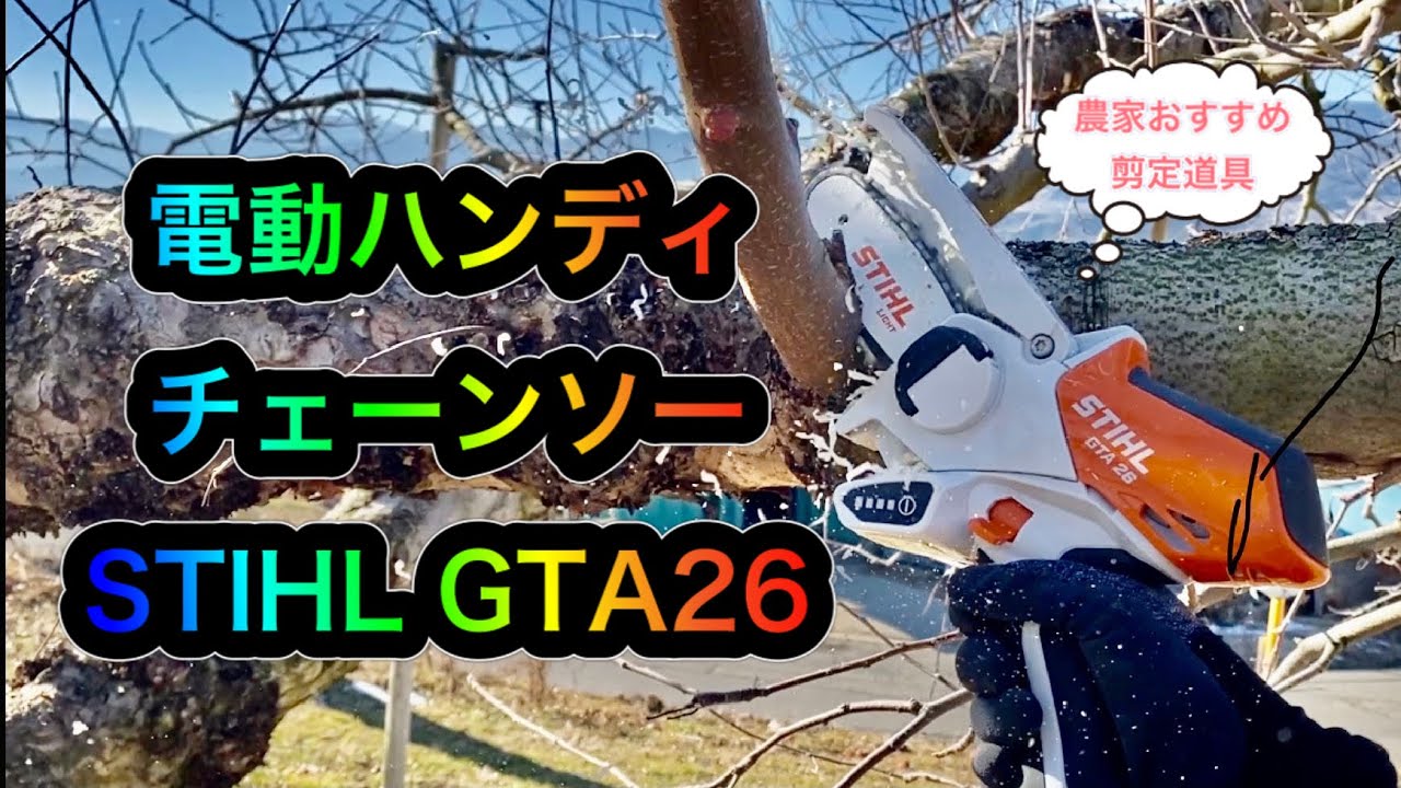 【STIHL GTA26】電動ハンディチェーンソー 農家のおすすめ剪定道具紹介