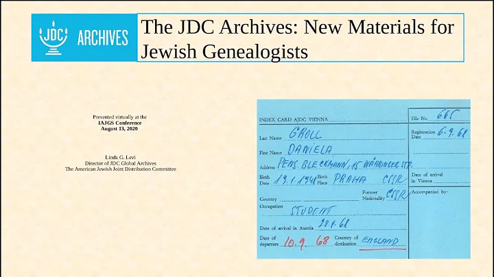 The JDC Archives: New Materials for Jewish Genealo...