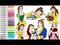 Disney Princess Belle Coloring Book Compilation Prince Adam Chip Mrs Potts Beauty and the Beast