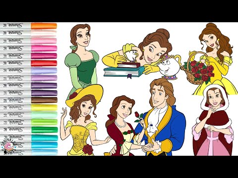 Disney Princess Belle Coloring Book Compilation Prince Adam Chip Mrs Potts Beauty and the Beast Disney Princess Belle Coloring Book Compilation Prince Adam Chip Mrs Potts Beauty and the Beast