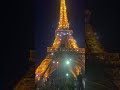 The Eiffel Tower lighting up ￼