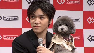 宇野昌磨、愛犬エマちゃんと一緒にイベント登場（「コラントッテ TAO ネックレス スリム ARAN mini【SHOMA2023】」発売記念イベント／宇野昌磨 エマちゃん 友野一希）