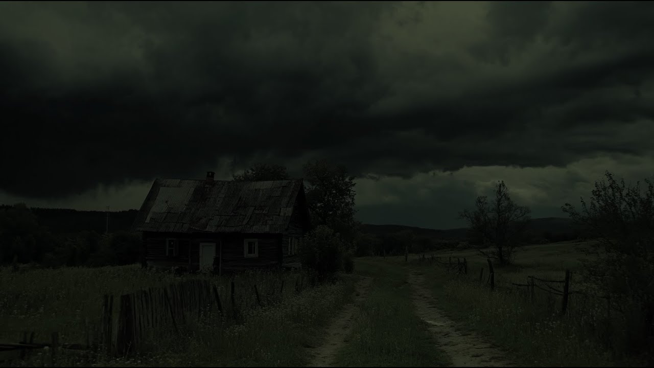Mountain Trail Descending in a Passing Storm, Relaxing with a Gentle Breeze &Thunder Embracing Space