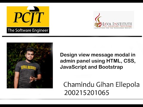 Design view message modal in admin panel using HTML, CSS, JavaScript and Bootstrap