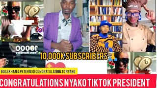Wueh!! Bosskhan & Peter kioi Congratulate Nyako After Received Award From TikTok 10,000k subscribers