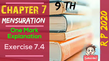 TN Samacheer 9 Maths New Syllabus Mensuration Exercise 7.4 | one marks
