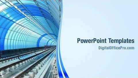 Metro Rail Tunnel PowerPoint Template Backgrounds - DigitalOfficePro #08282W