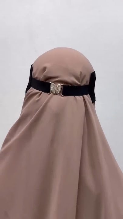 Modest Mart  Heart Shape Lock with Elastic Saudi Niqab - 9x12 - #hijab #niqab #abaya #surat