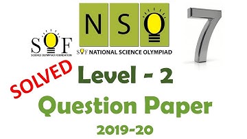 NSO National Science Olympiad Class 7 LEVEL - 2 Solved Question Paper 2019-20