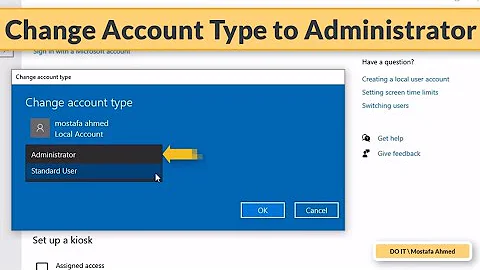 How to change an account Type From Standard account to Administrator account in Windows 10