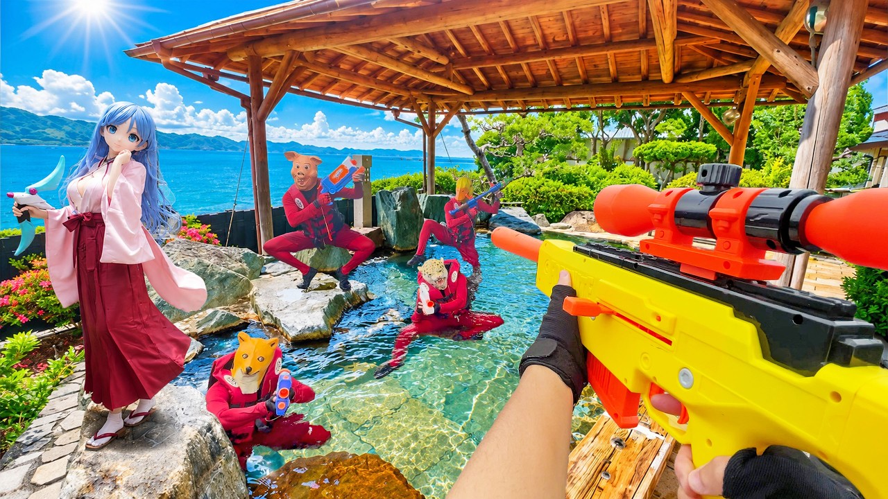 Nerf War | Amusement Park Battle 156 (Nerf First Person Shooter)