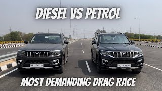 SCORPIO N DIESEL VS SCORPIO N PETROL DRAG RACE ❤️❤️