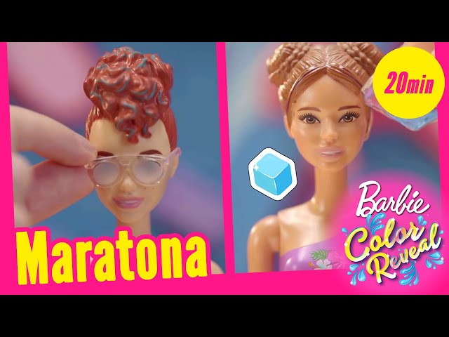 Abrindo Barbie Color Reveal  Cabelo & Maquiagem que Mudam de Cor com a  Água 💇🏻‍♀️ ❤️ 