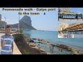 Promenade walk - Calpe port to the town beach in 4K