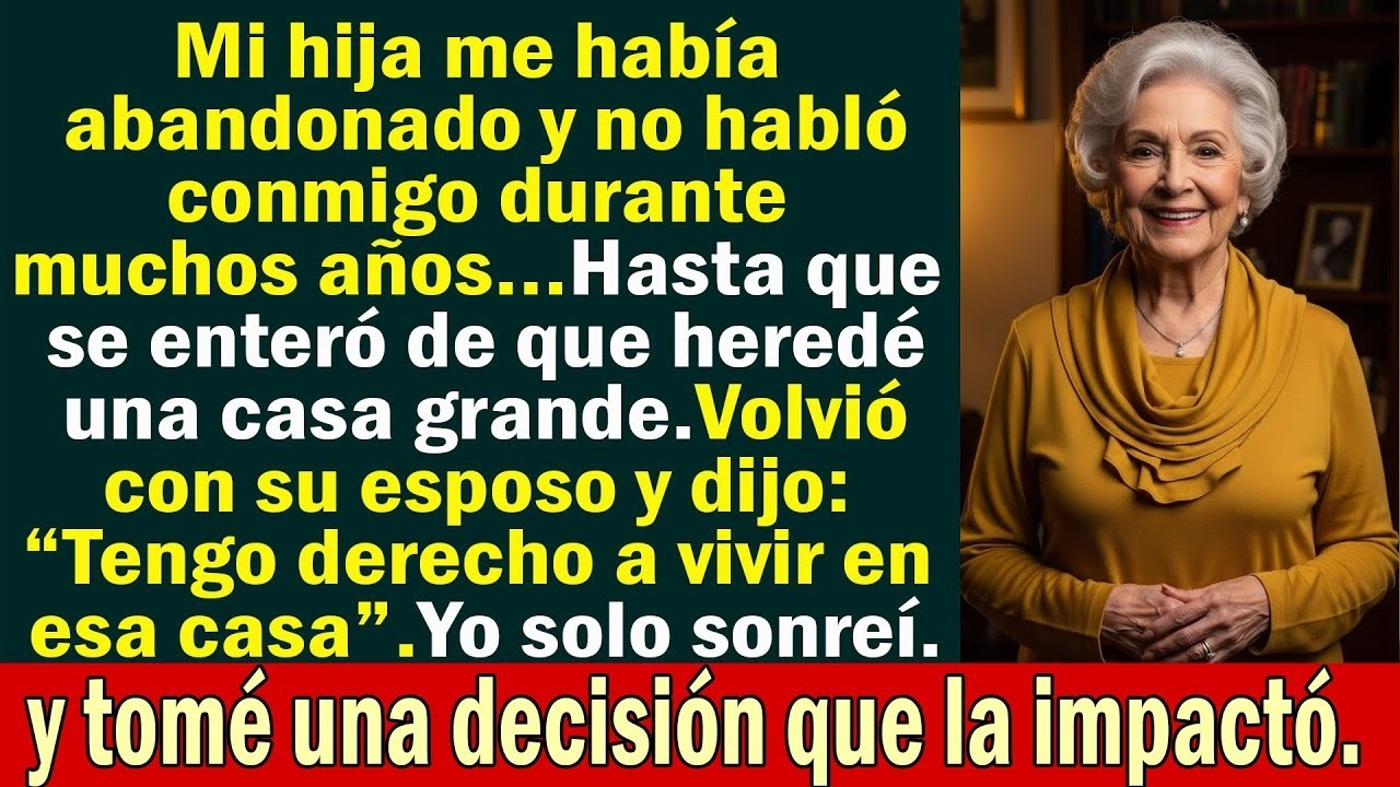 Mi hija me abandonó durante años… volvió cuando supo que heredé una casa grande  Sonreí e hice alg