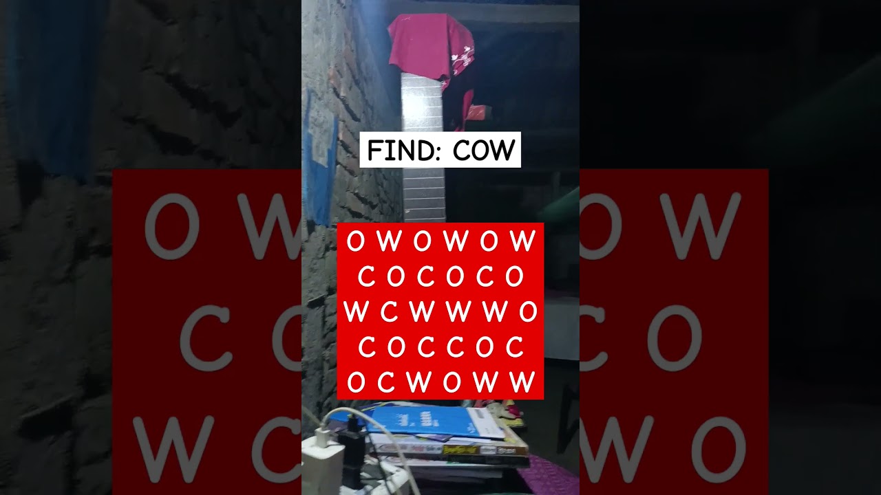 Find the word "COW" 