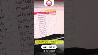Hide Contact Number in Excel | Mask Mobile Number Using Formula