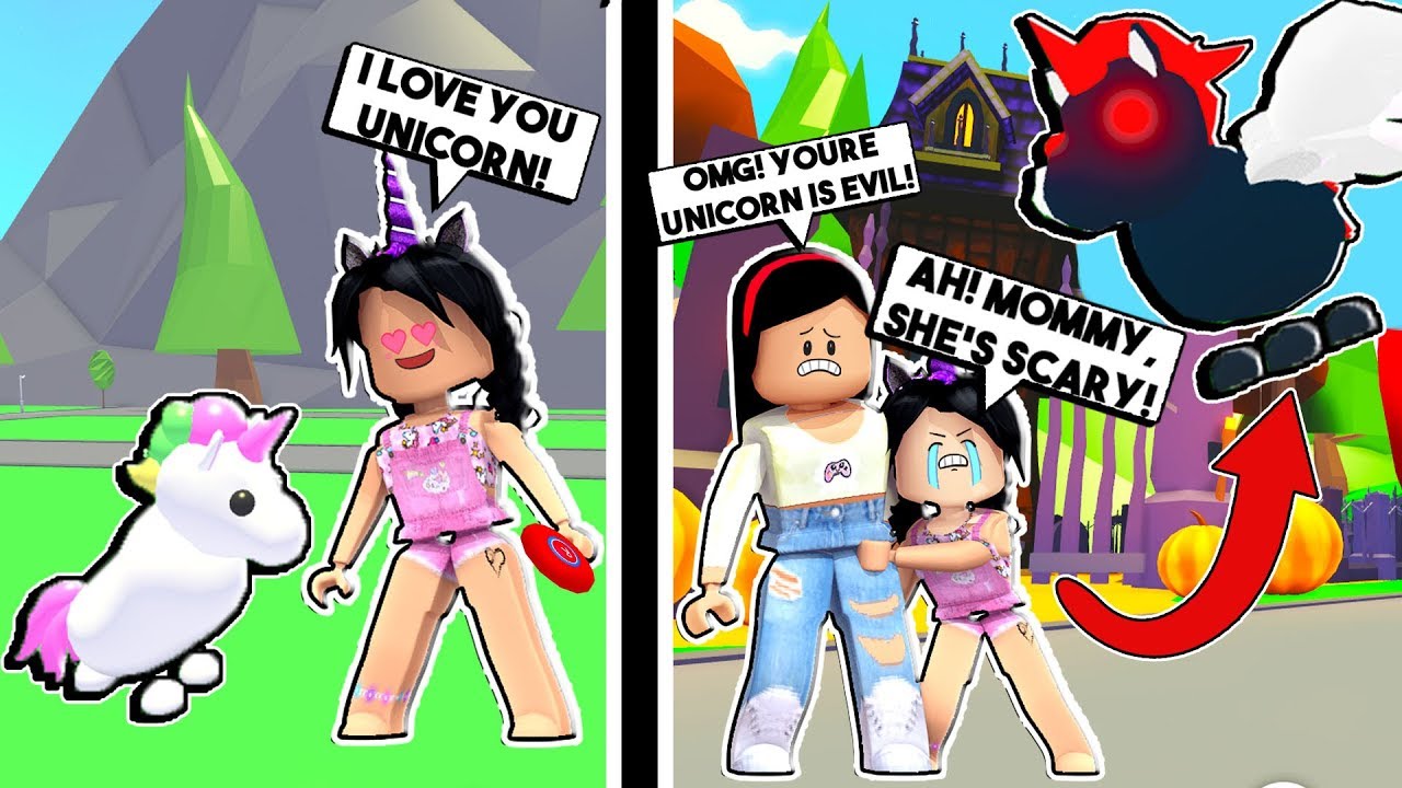 My Daughter S Unicorn Turned Into An Evil Unicorn Roblox Adopt Me Halloween Part 2 Youtube - kawaii unicorn roblox adopt me i didnt get my robux