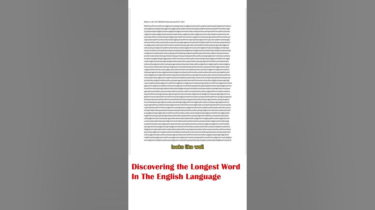 Top facts the longest word in the english language 189 819 letters