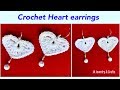 Dangle earrings with a crochet heart ||Crochet pattern ||JA Jewelry &amp; Crafts || DIY jewelry