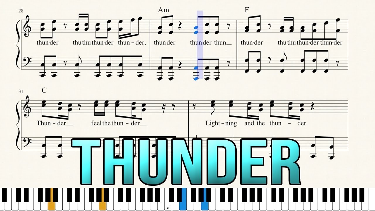 Thunder imagine текст. Imagine Dragons Thunder Ноты. Thunderous Ноты для фортепиано. Thunderous на пианино. Stray Kids thunderous Ноты для фортепиано.