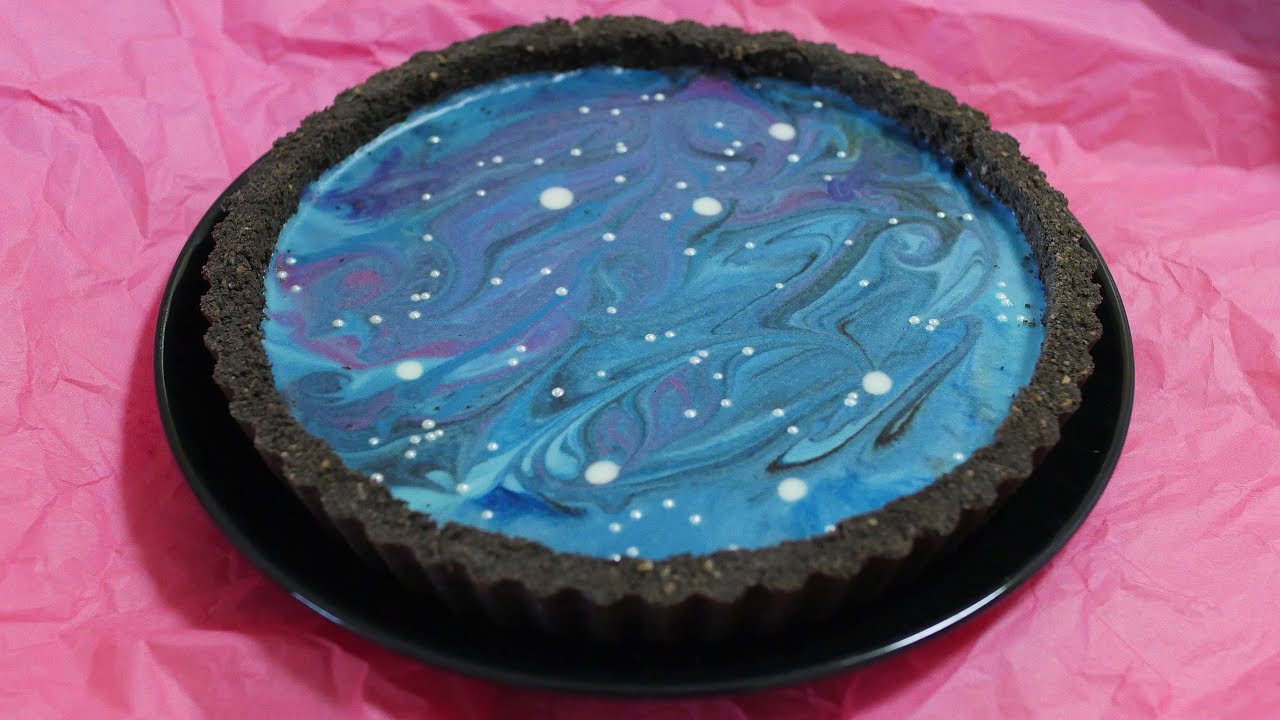 No Bake Galaxy Cheesecake Tarte Easy Recipe ギャラクシーマーブルチーズケーキタルト 簡単 レシピ | MosoGourmet 妄想グルメ