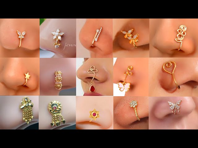 10 VERMA COLLECTION LATEST DESIGHN NOSE RING RED GOLD COLOR, Gender: Female  at Rs 150/piece in Ghaziabad