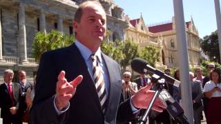 David Shearer at State Asset Sales referendum protest