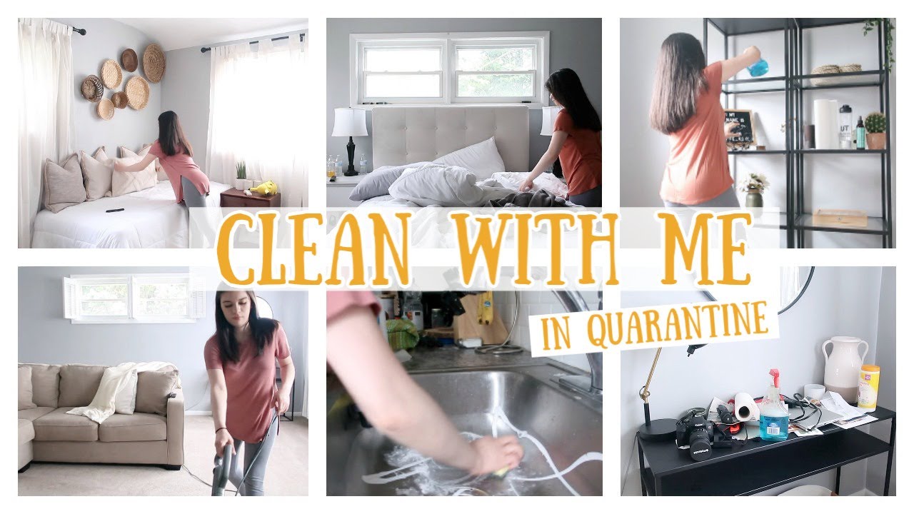 clean with me - self isolation // quarantine cleaning!