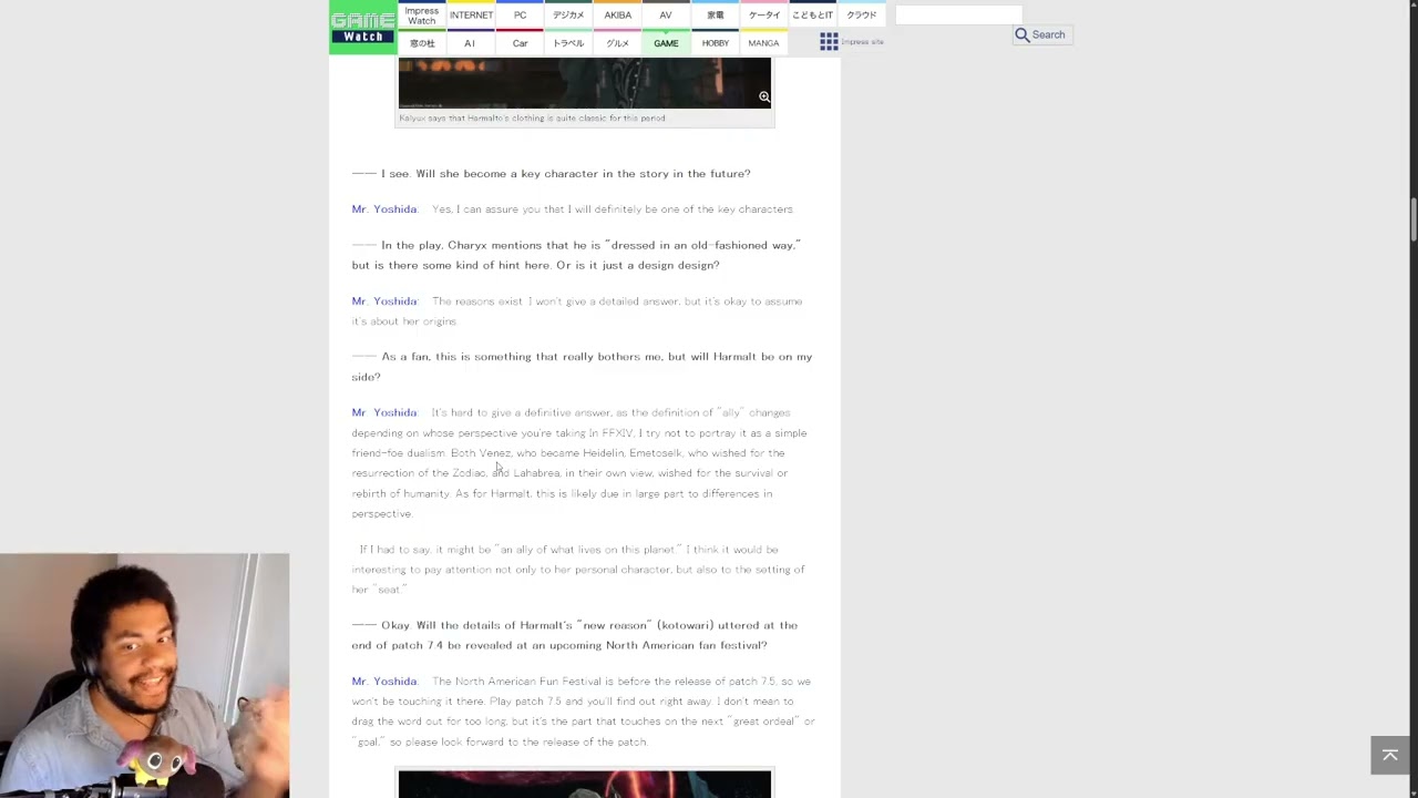 FFXIV GameWatch Interview with YoshiP about 7.5/Beastmaster/Story