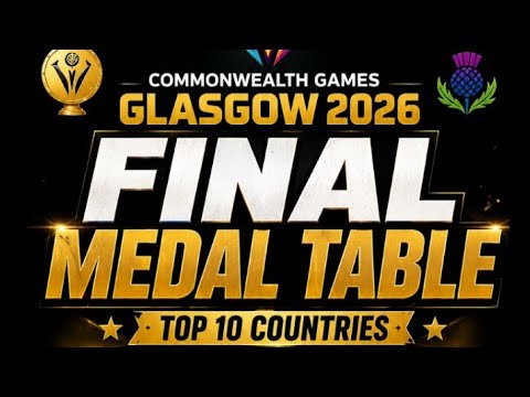 Commonwealth Games 2026 Medal Table Standings | Glasgow 2026  | Day 11 Final Results
