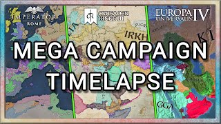 Imperator: Rome to Crusader Kings 3 to Europa Universalis 4 - Mega Campaign Timelapse