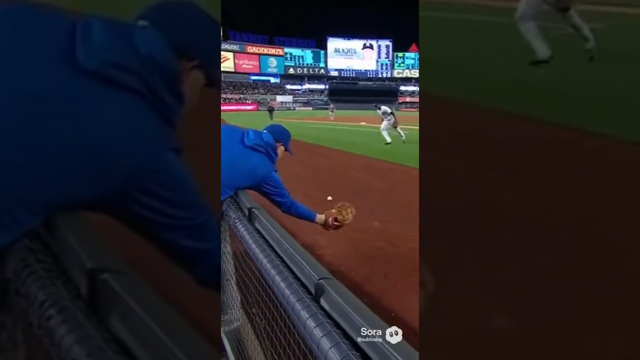 Fan Tries to Help… Ruins the Play 😬⚾