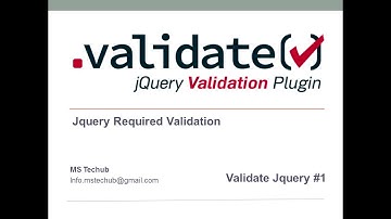 REQUIRED FORM VALIDATION USING JQUERY VALIDATE PLUGIN