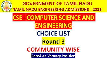 CSE ROUND 3 Choice List Based on Vacancy Postion|Community wise|Anbarivu #cse  #choicelist #round3