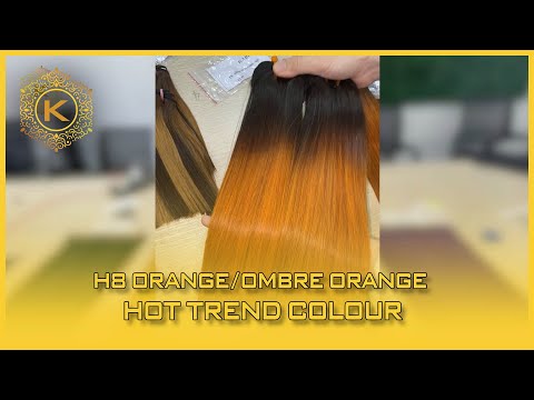 Video H8 Orange/Ombre Orange Colour Best Vietnamese Bonestraight Hair Hot Trend Colour 56