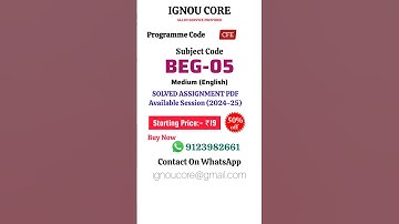 BEG 05 Solved Assignment PDF 2024-25 in English, CFE program BEG-05 Solved assignments