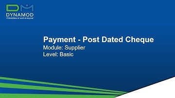 5.11 Supplier Post Dated Cheque