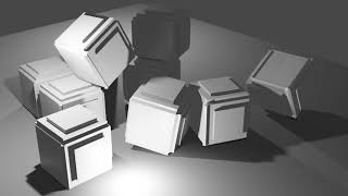 Blender EEVEE render test: weird cubes falling
