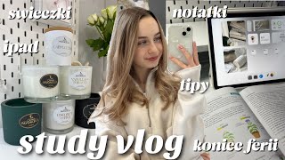 STUDY VLOG|, moje tipy na naukę, notatki, z czego korzystam, liceum, koniec ferii